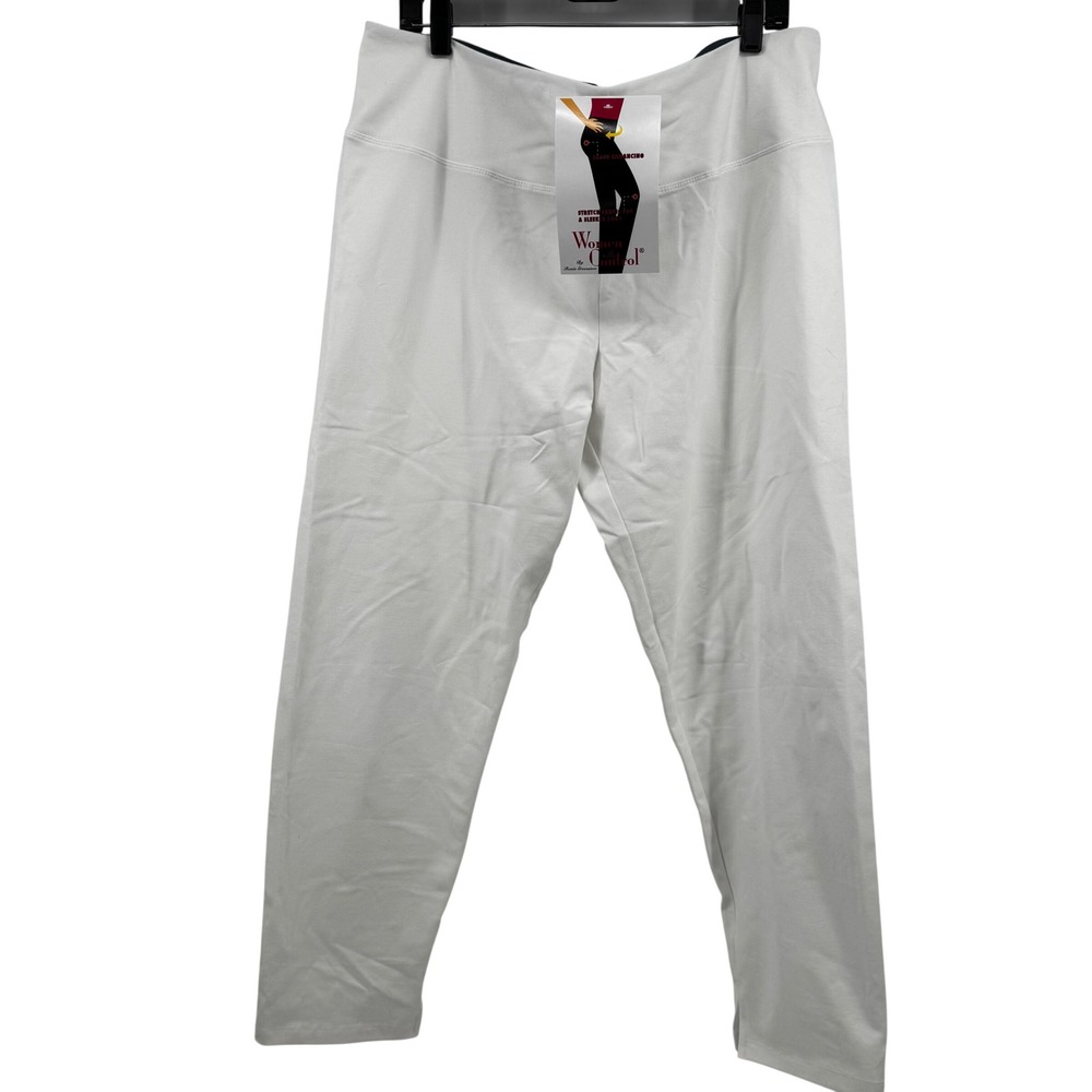 NWT Women with‎ Control White Pull On Pants Blu-Tec Tummy Control 1X Renee G